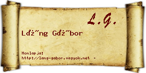 Láng Gábor névjegykártya