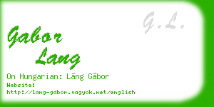 gabor lang business card