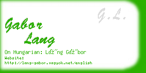 gabor lang business card